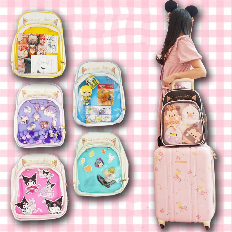 Новая прозрачная сумка Ita из искусственной кожи Kawaii Ita рюкзак для девочек-подростков прозрачный милый рюкзак для школы Itabag H813