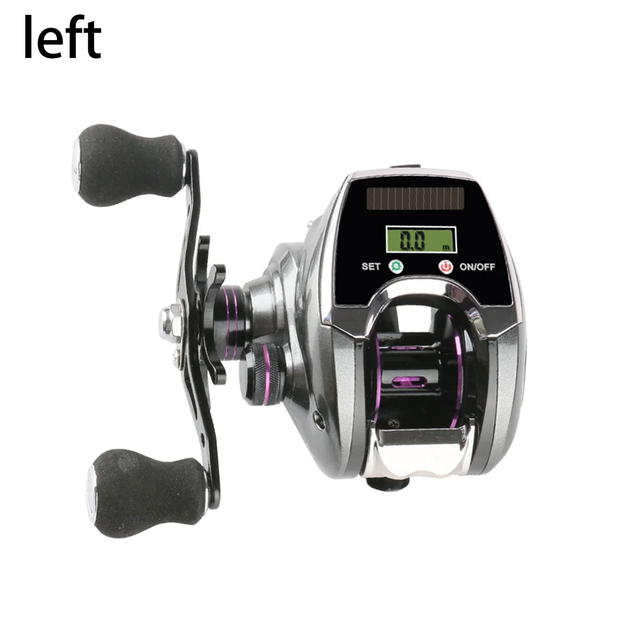 

Electronic Fishing Reel Counter Solar Powered Digital Display Baitcasting Reel 8.0:1 High Speed Ratio