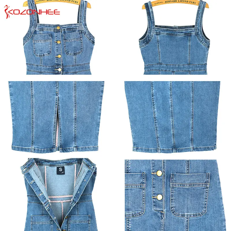 Эластичное платье джинсовый сарафан летний женский модные облегающие