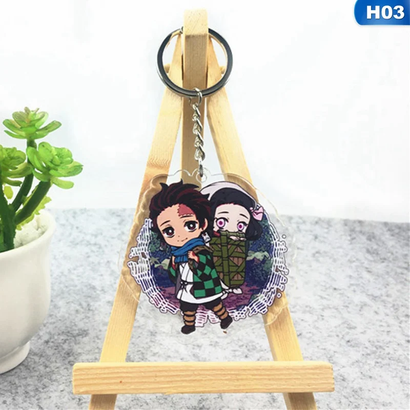 KEY4307H03 Аниме демон убийца: Kimetsu no Yaiba акриловый брелок для ключей Косплей Аниме Подарки - Цвет: KEY4307H03
