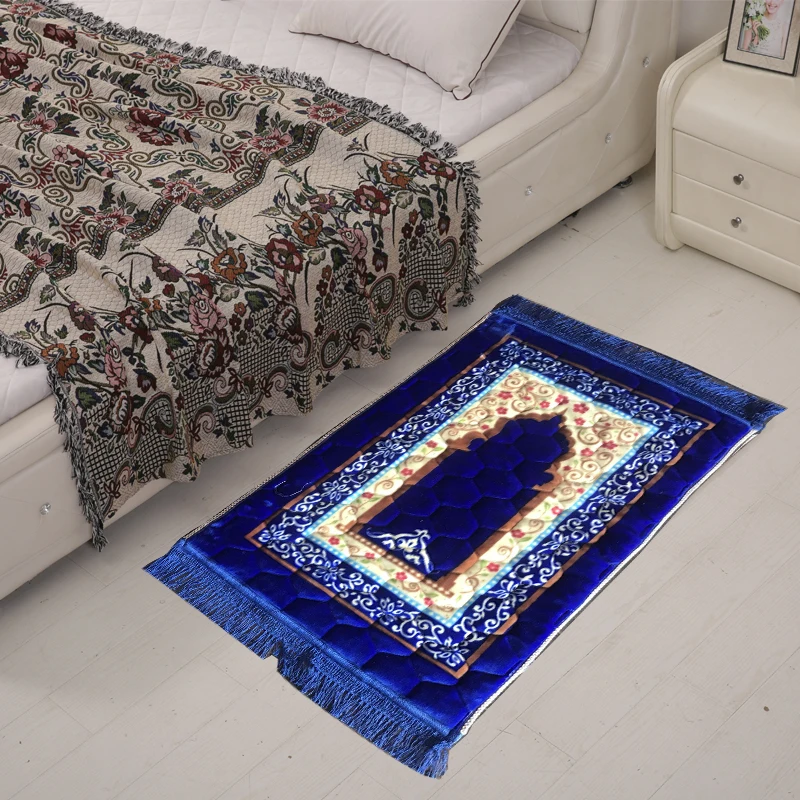 blue 75x120 см мусульманский коврик для молитвы напольный коврик садовый паломничества большие ковры для гостиной, для дома, гостиной Спальня прикроватный Прямоугольный Коврик - Цвет: blue