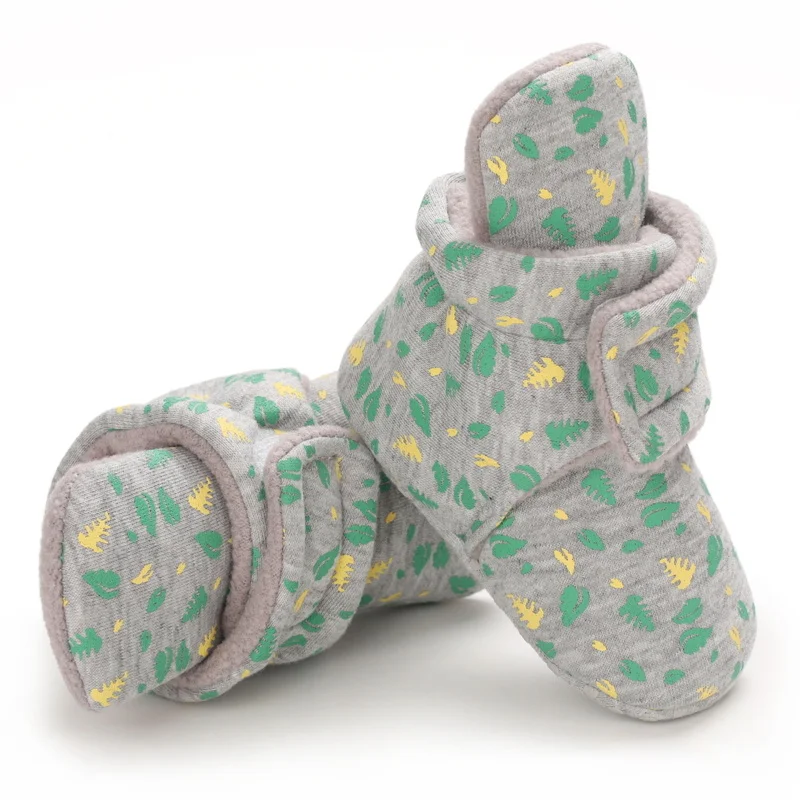 Новая детская обувь ботинки для начинающих ходить с цветами хлопковые удобные