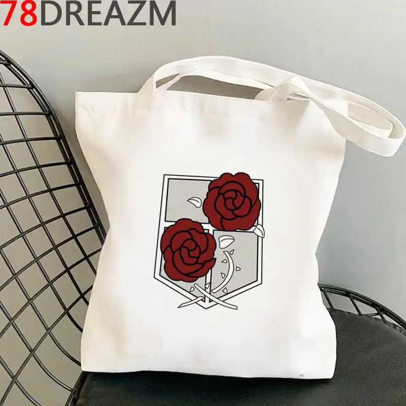 

Attack on Titan shopping bag shopper cotton reusable bolsas de tela eco shopper bag sac cabas string net sac tissu