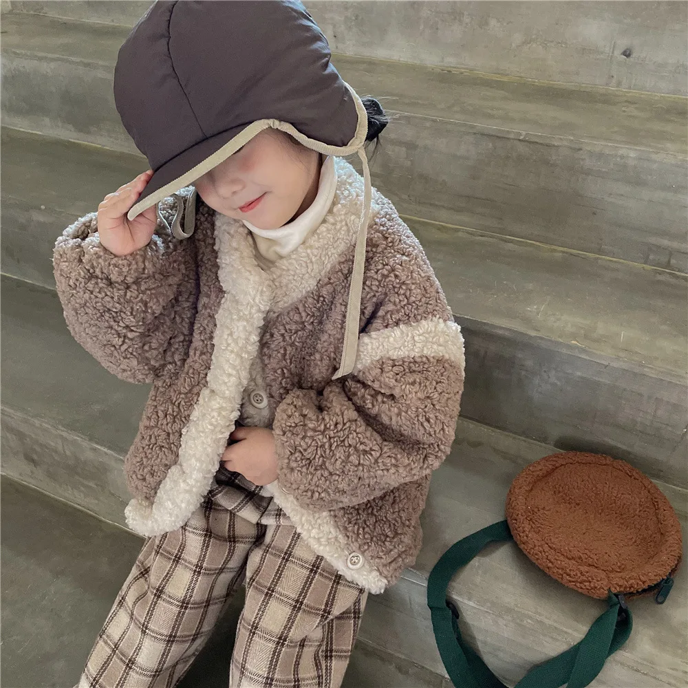 

Детская однобортная парка с круглым вырезом, из хлопка