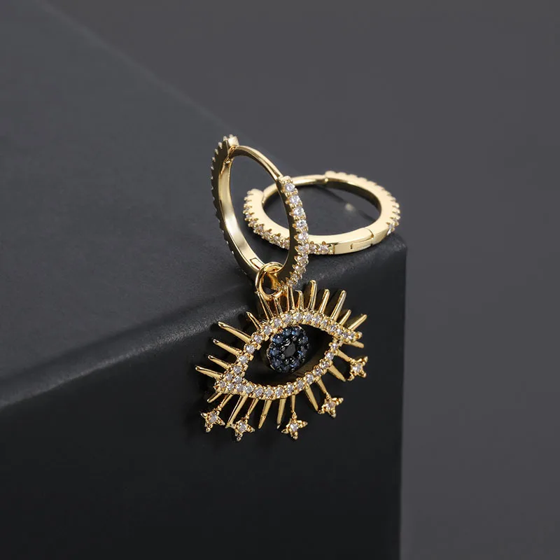 

New Devil's Eyes Pendant Earring 925 Sterling-Silver Irregular Earrings Round Fashion Trend Jewelry For Women Lady