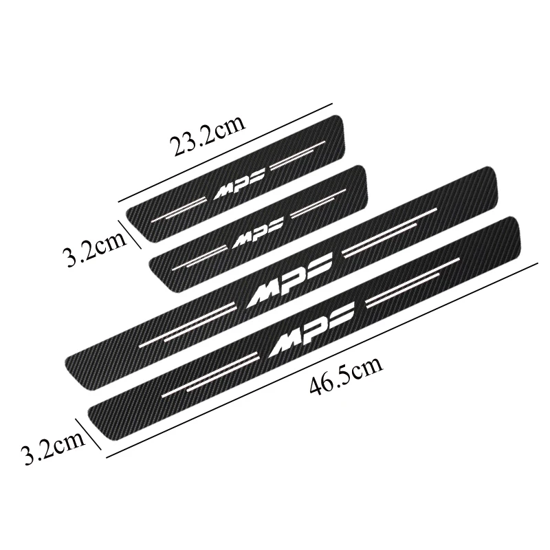 4pcs Carbon Fiber Car Door Sticker For Mazda MPS Auto Accessories |