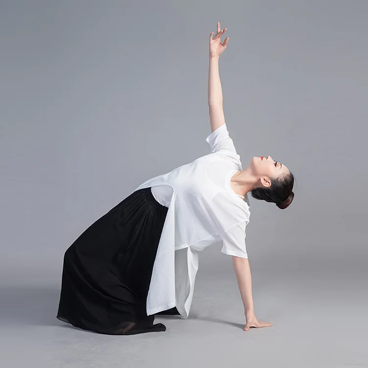 Женские брюки для танцев Длинные свободные шифоновые штаны с широкими штанинами