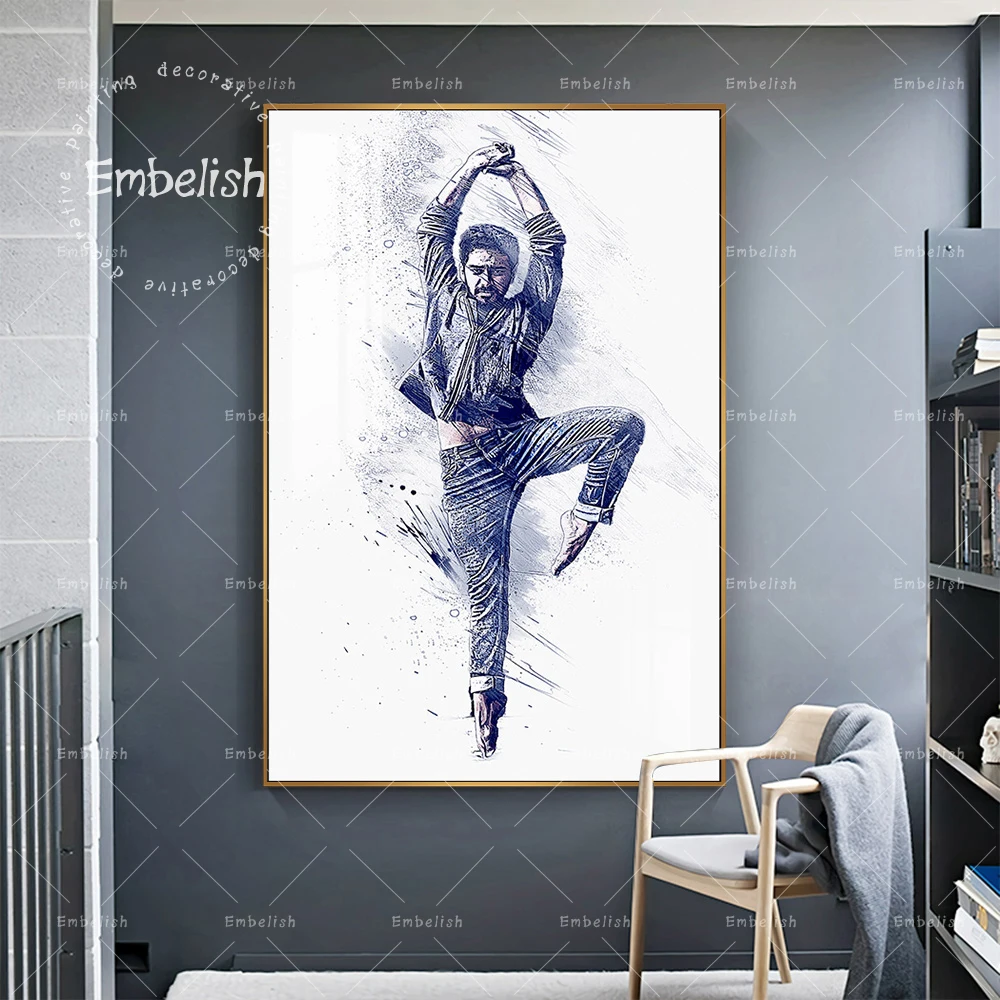 

1 Pieces Watercolor Man Portrait Wall Art Pictures For Living Room Modern Home Decor Posters HD Print On Canvas Oil Paintings