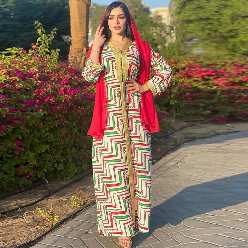 Благородный и элегантный абая одежда Дубай арабских Рамадан мусульманские платья размера плюс, женские платья в этническом стиле платья Хи...
