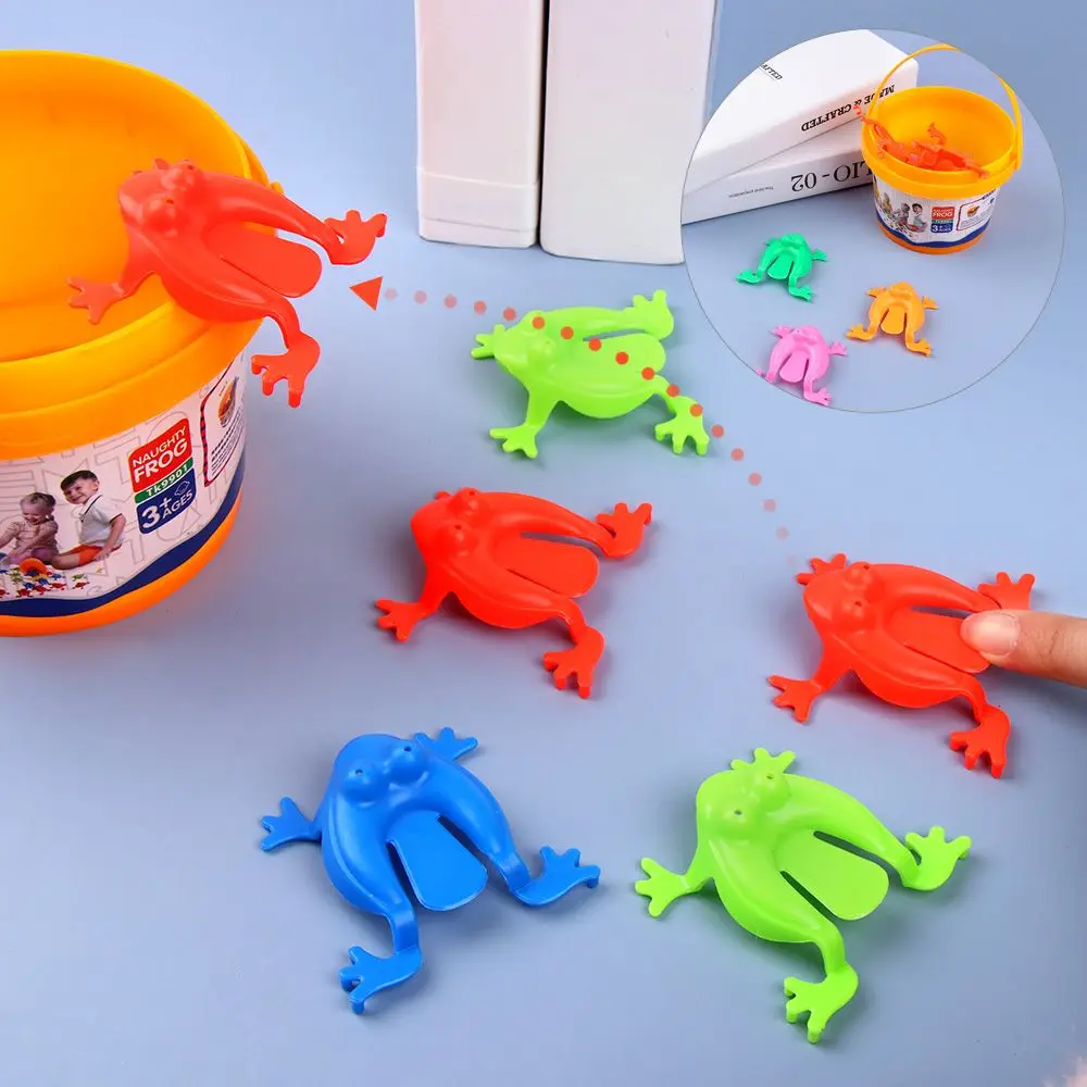 

12pcs Classic Novelty Assorted Candy Color Funny Party Fidget Toy Contest Games Jumping Frog Toys Stress Reliever Toys