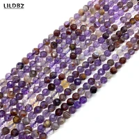 natural stone imported amethyst necklace beads 6mm fine faceted round beads making diy earring accessories fashion ladies 38cm