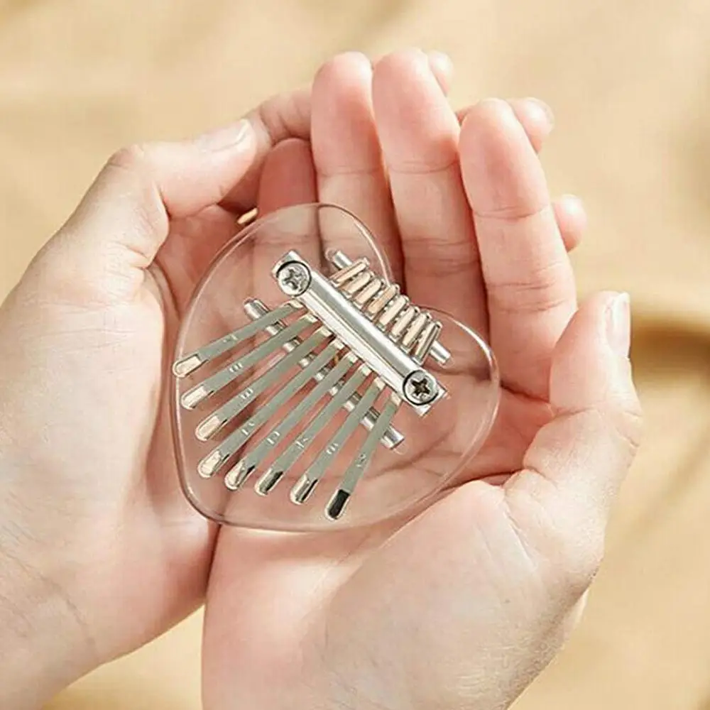 8-Key Heart Shape Thumb Piano Mahogany Kalimba Finger Musical Instrument Gift | Игрушки и хобби