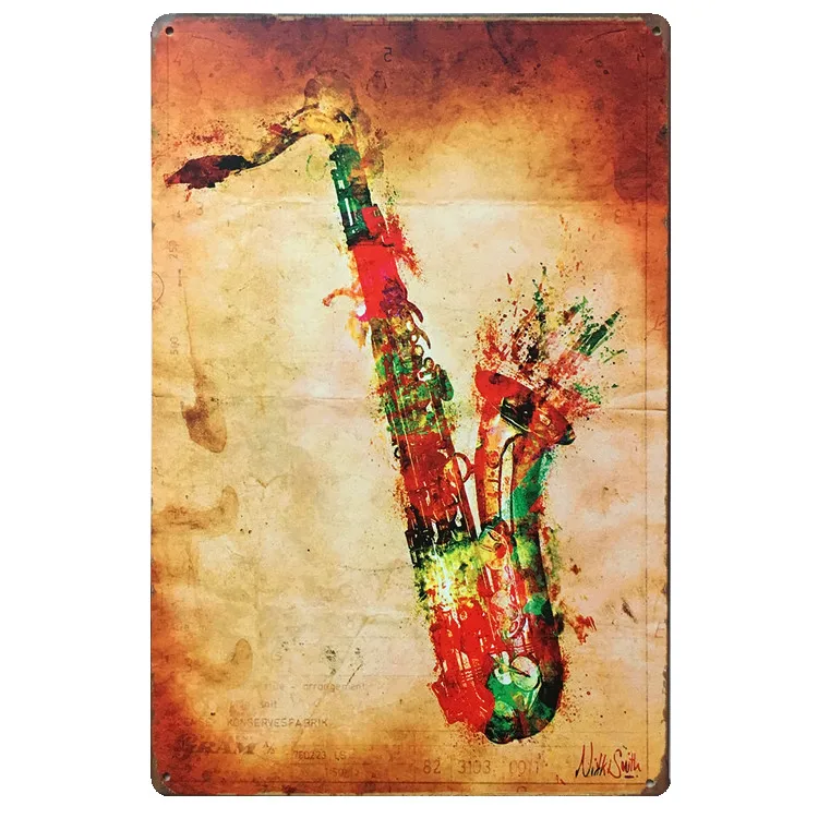Винтажные металлические жестяные знаки Sax настенные Стикеры для кафе и бара