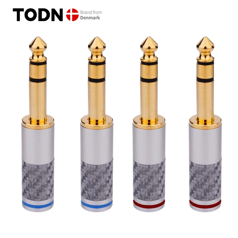 

TODN 2PCS Audiophile Eutectic Carbon Fiber Rhodium Plated Speaker RCA Male Plug Solder Wire Connector Splice Adapter Audio Jack