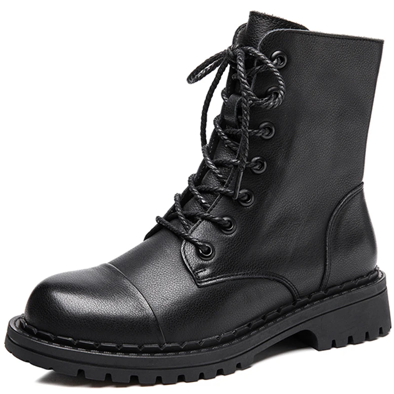 

Ботинки Martin из натуральной кожи, высококачественные женские ботинки, осенне-зимняя обувь, новинка 2022, женские ботильоны с боковой молнией, к...