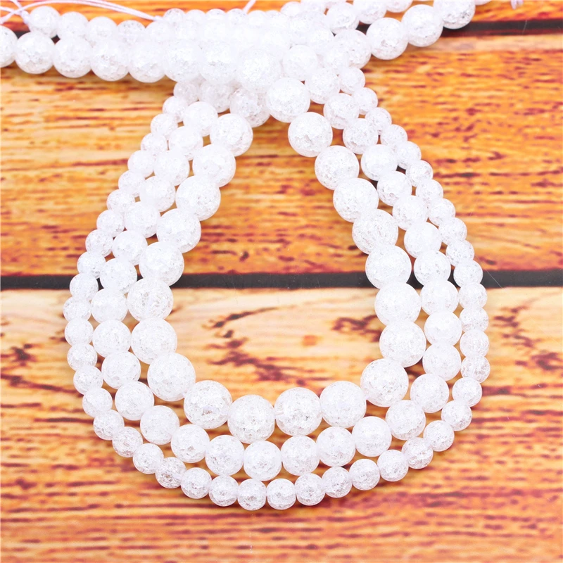 White Popcorn Natural Stone Bead Round Loose Spaced Beads 15 Inch Strand 4/6/8/10/12mm For Jewelry Making DIY Bracelet |