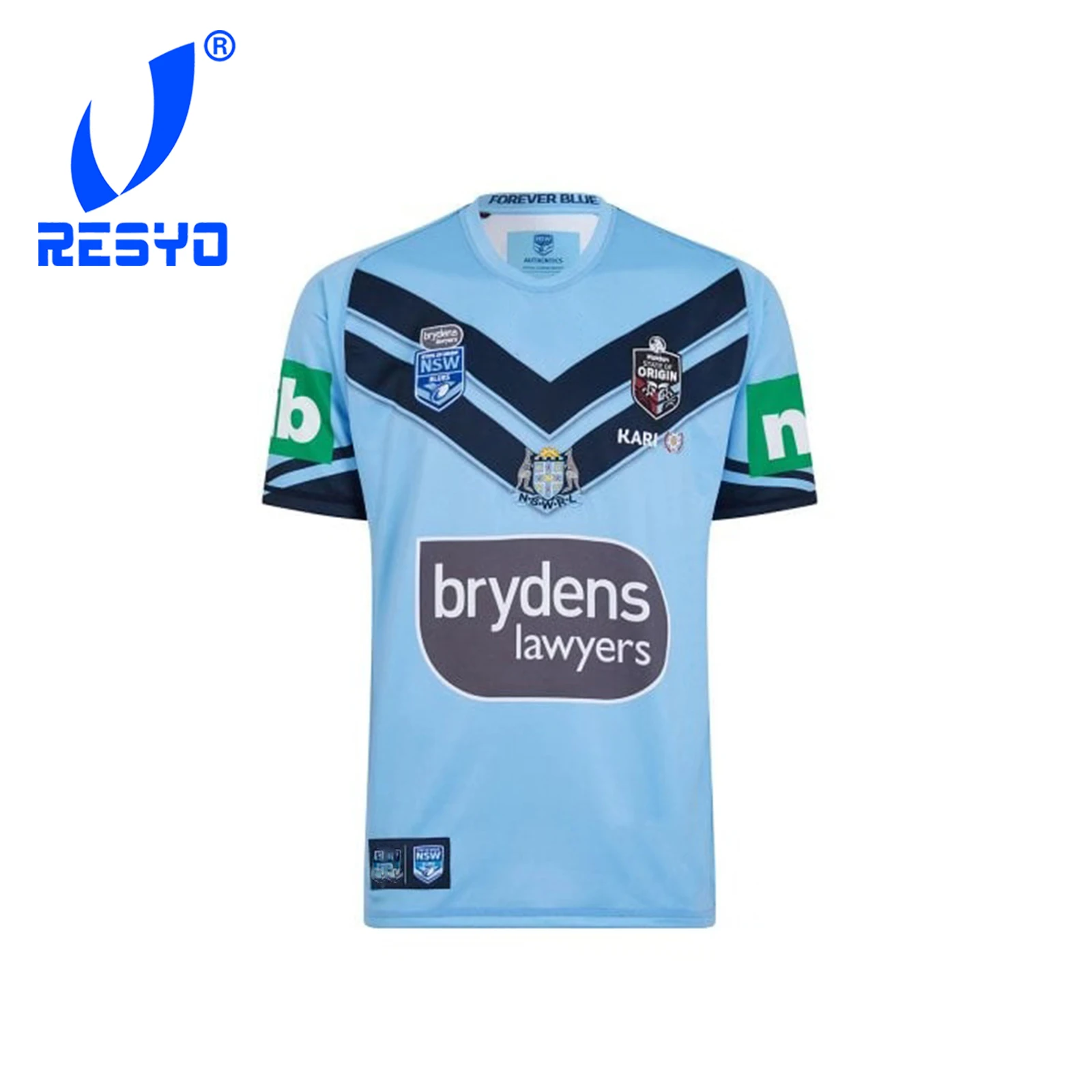 

RESYO для 2019 NSW Bluetooth HOME PRO Джерси регби спортивная рубашка S-3XL