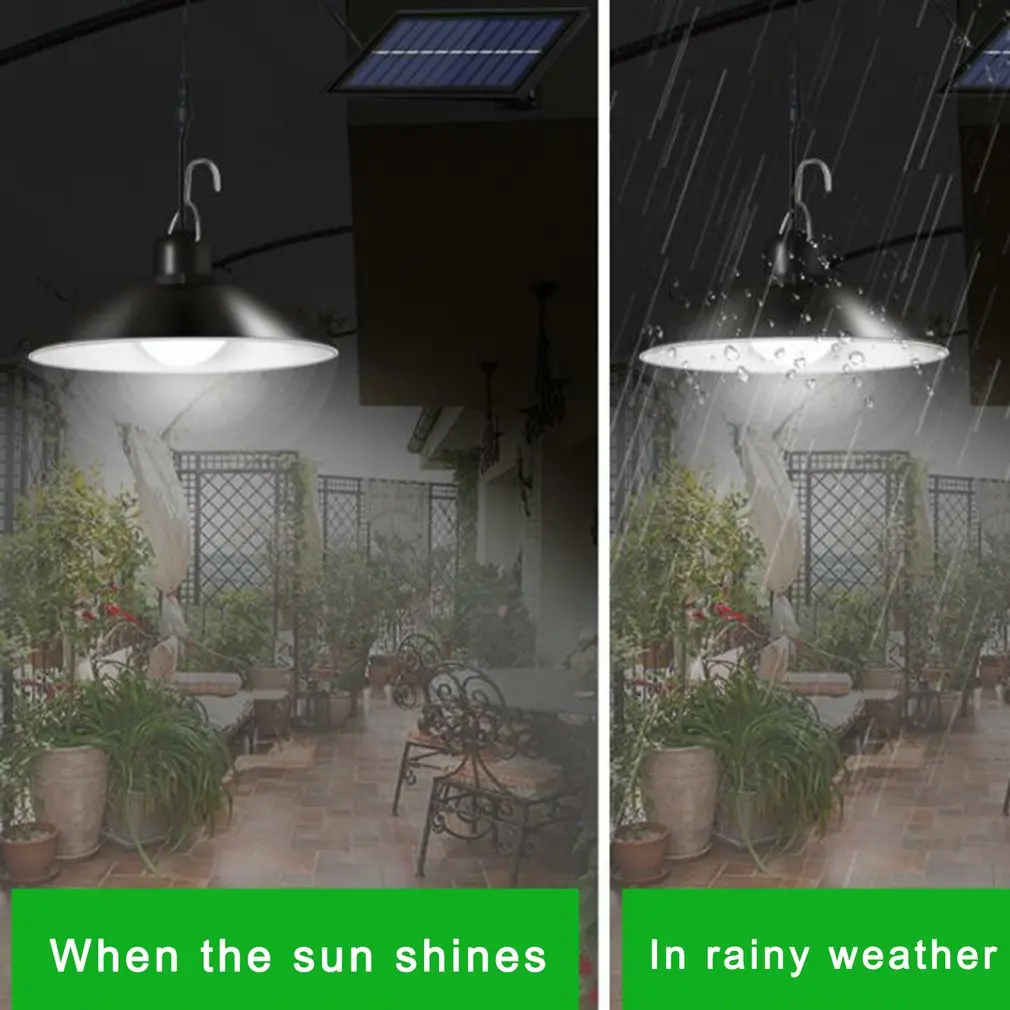 

LED Solar Pendant Light Outdoor Indoor Solar Lamp With Line Bulb Shed Lighting For Home Garden Yard Remote Control Chandelier