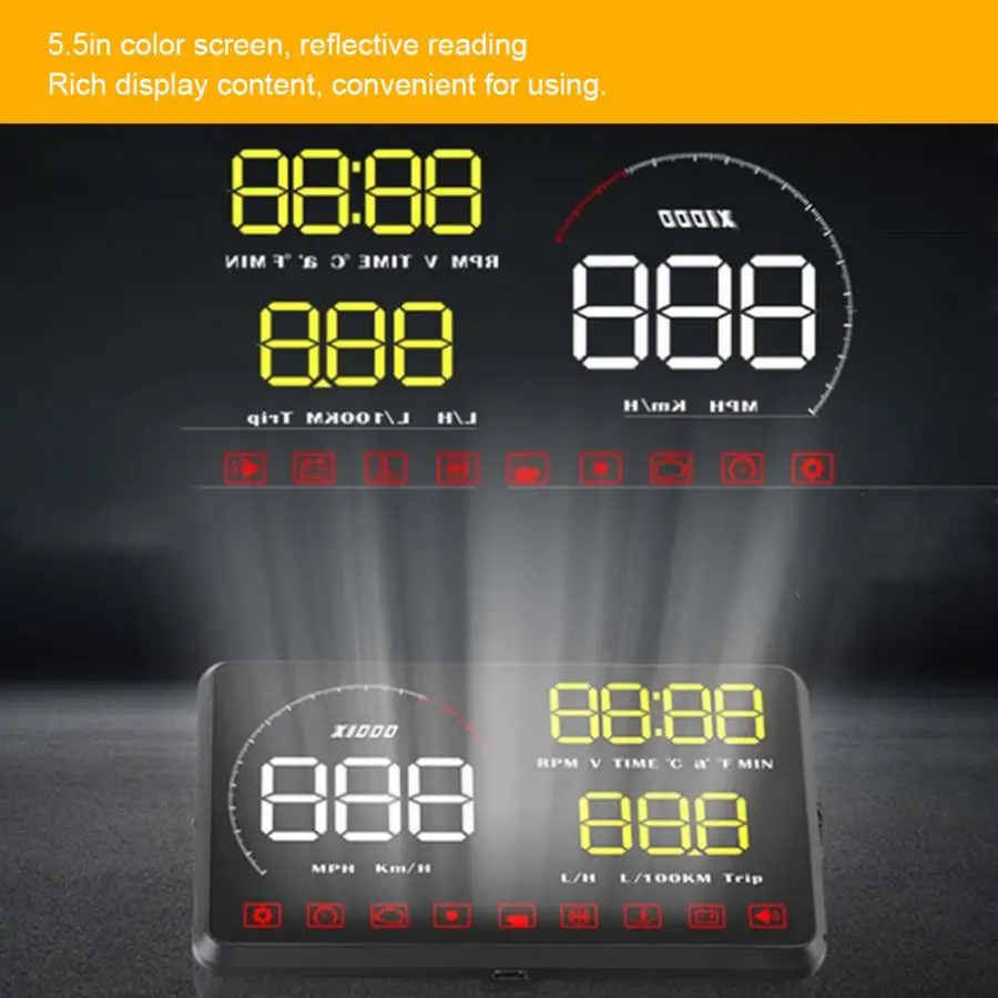 Автомобильный прибор для диагностики автомобиля A9 HUD универсальная система ODB2