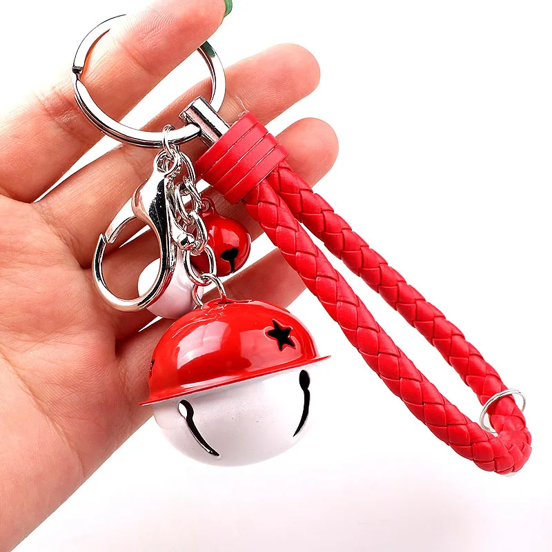 

Double-color 4cm Bell Braided Rope Key Chani (set) MOQ 10ps Random Color Mixing