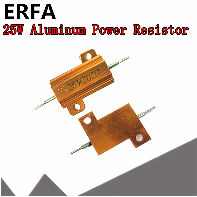 

RX24 25W Aluminum Power Metal Shell Case Wirewound Resistor 0.01~100K 0.33 0.5 1 2 5 6 8 10 20 50 100 120 200 300 1K 5K 10K ohm