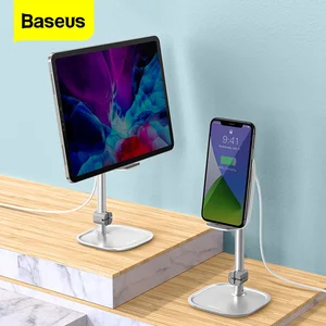 baseus 15w wireless charger stand for iphone samsung xiaomi adjustable tablet stand desktop mobile phone holder for ipad pro air free global shipping