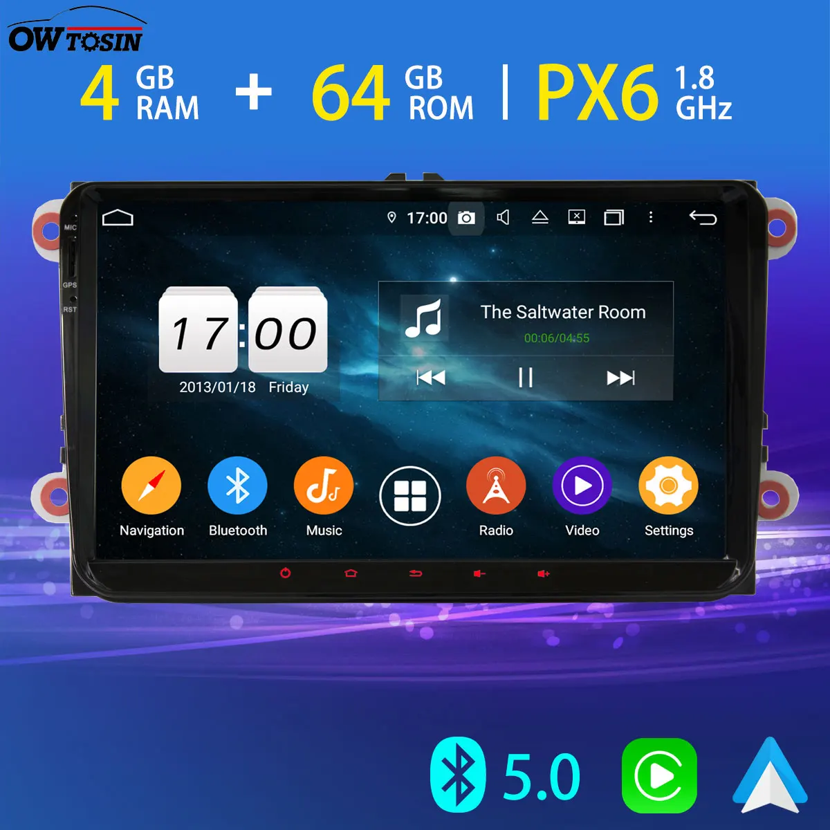 DSP Авто Стерео 4 + 64G Android 10 GPS радио для VW Scirocco Mk3 Golf MK5 MK6 Plus Jetta V Passat B6 B7 3C CC Polo 4G LTE