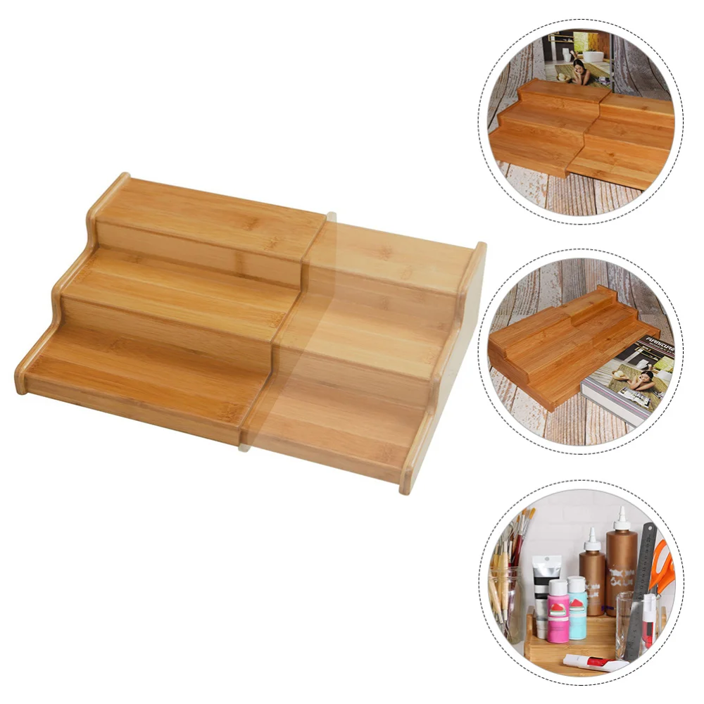 

Кухонный стеллаж для хранения, трехуровневая полка для хранения, полка для бамбуковых бутылок, шкафчик, полка, домашние настольные стеллажи...