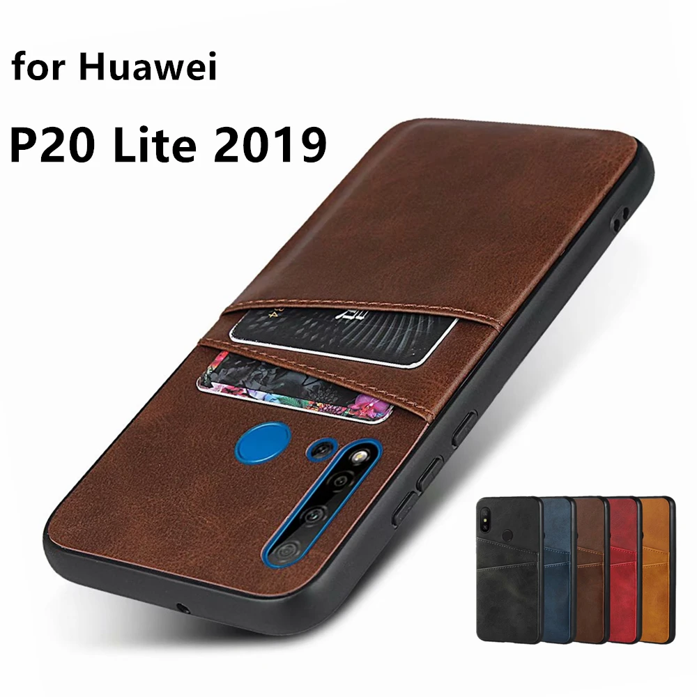 Премиум чехол из искусственной кожи для Huawei P20 Lite 2019 кошелек и слоты карт защитная
