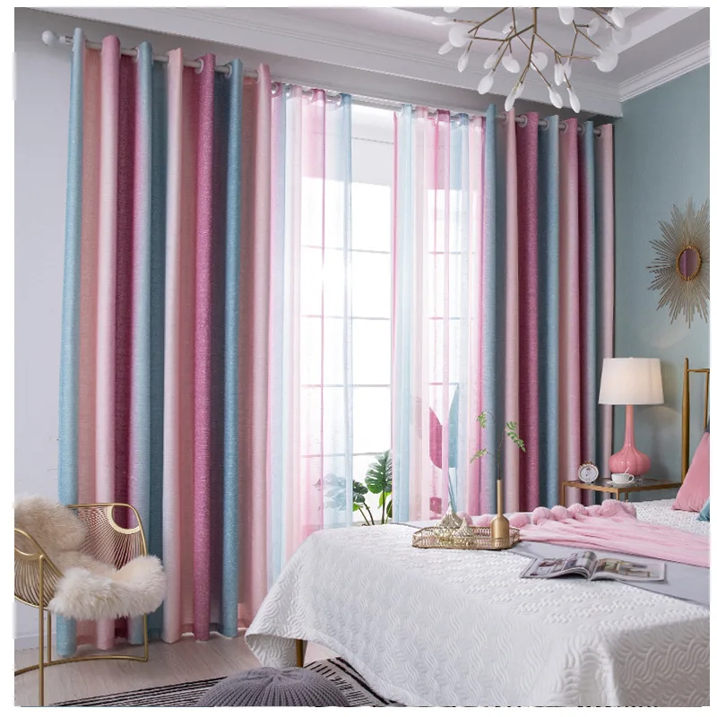Современные шторы в полоску 4 цветов для гостиной спальни кухни занавески из тюля