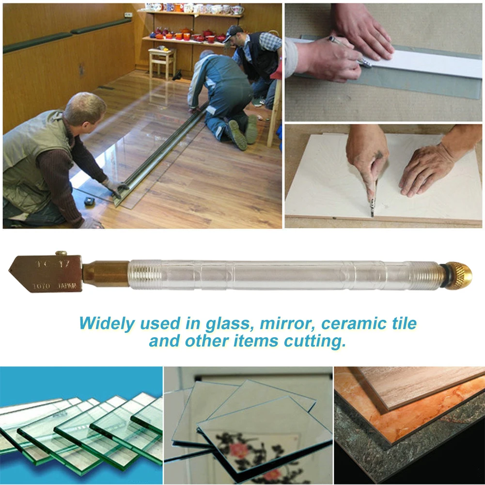

TC 17 Repair Easy Operate DIY Glass Cutter Mirror Tool Portable Oil Filled Sharp Tile Durable Repair Tools Anti Slip Alloy