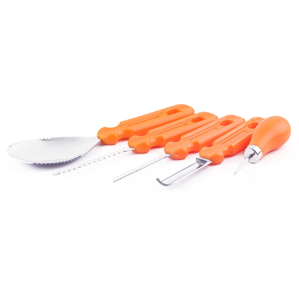 

5pcs Halloween Pumpkin Carving Cutter Melon Fruit Kitchen Cutter Children Pumpkin Lamp Decoration Tool Carving Cutter Props