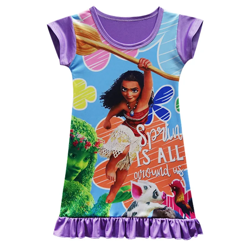 Летние Детские платья для девочек платье Vaiana Maui одежда с мультяшным принтом