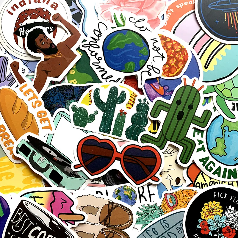 

2022 waterproof 50Pcs Ins Stickers Decal For Snowboard Laptop Luggage Car Fridge DIY Styling Vinyl Home Decor Pegatina