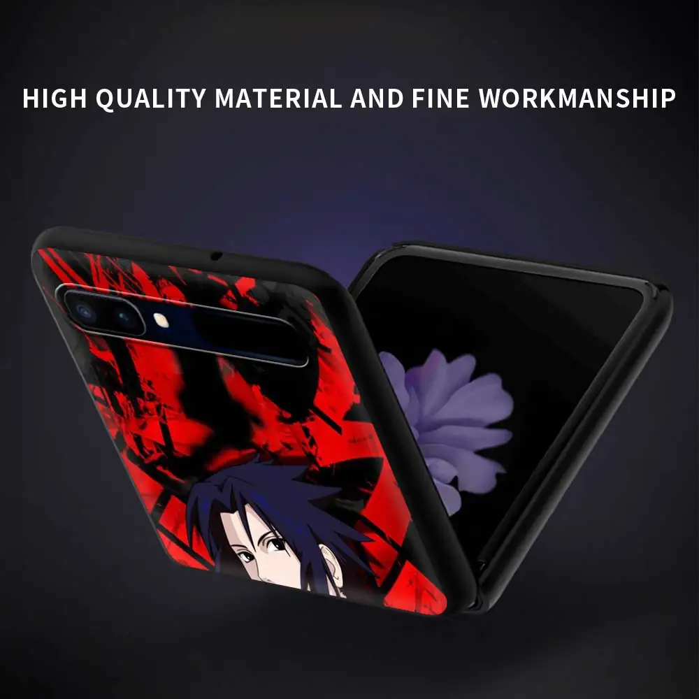 

Phone Case For Samsung Galaxy Z Flip Fold Hard PC Cover For Galaxy ZFlip 5G Mobile Bag Back Shell Anime N-NarutoS Akatsuki