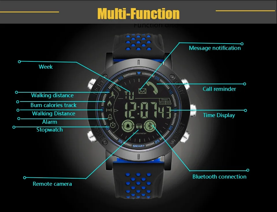 Мужские спортивные Смарт-часы OHSEN модные красные шагомеры Bluetooth напоминание о