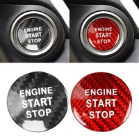 carbon fiber abs car engine start stop button ignition switch cover sticker for lexus is250 is350 2006 2013 blackred