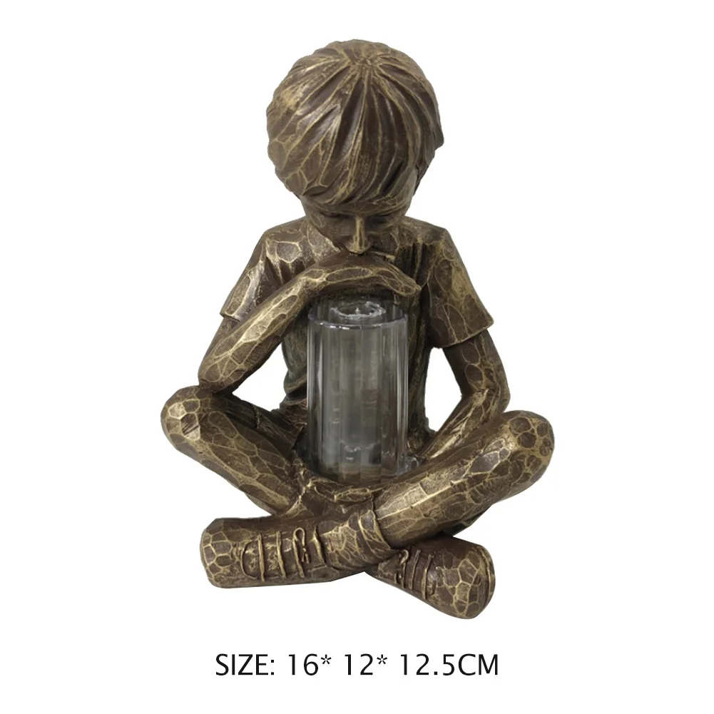 Смола Prodigy статуя открытый двор парка светодиодный светильник скульптура детей