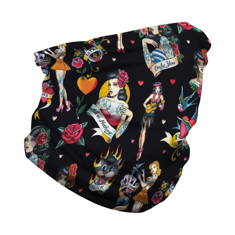 3d шарф в виде цветка черепа бандана для косплея на открытом воздухе Прямая