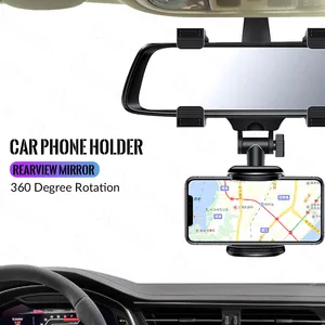 car rearview phone holder 360 degree rotation for universal mobile phone smartphone stand car mirror mount phone holders free global shipping