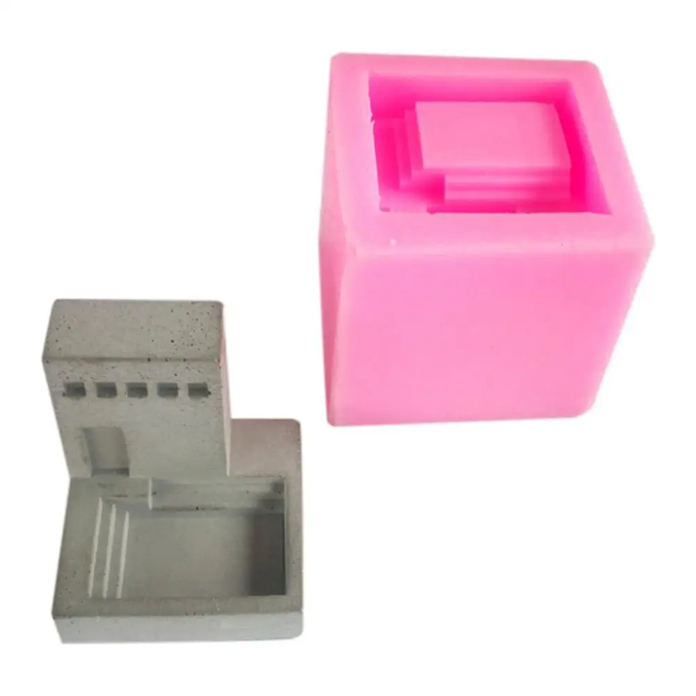 Маленький дом в форме лестницы бетонная Цветочная ваза силиконовая форма