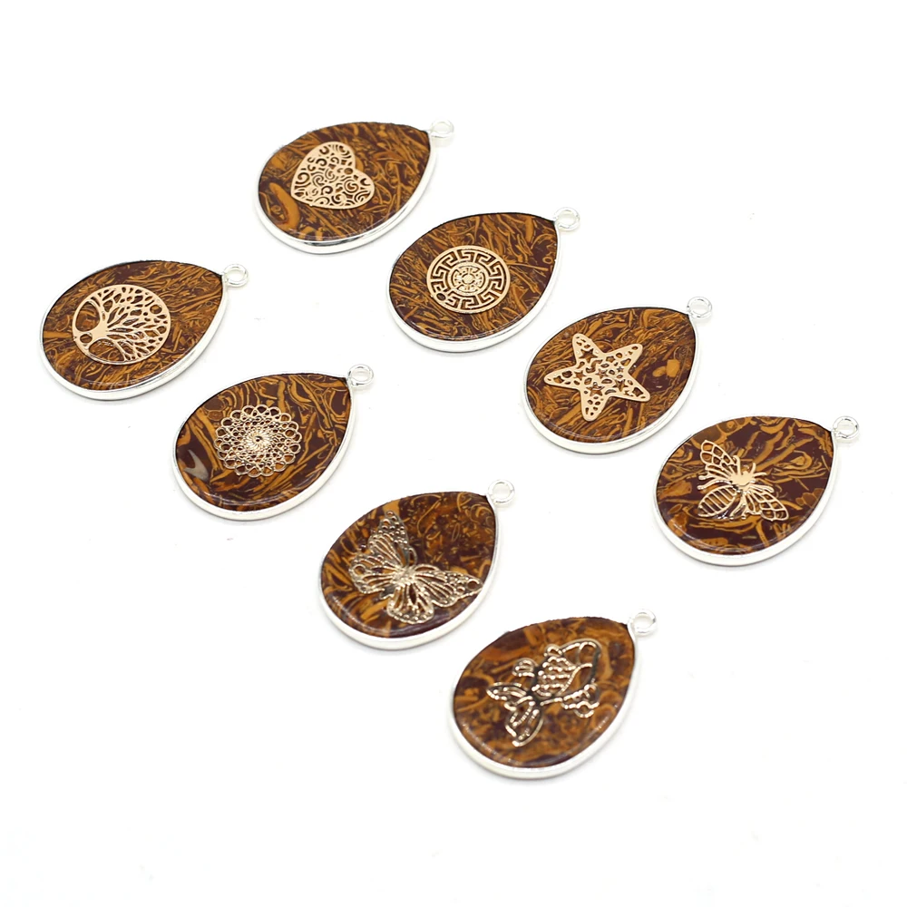 

1pcs Natural Water Drop Shape Silver Tiger Eye Stone Pendants DIY for Necklace Earring Jewelry Making Women Gift Size 23x35mm