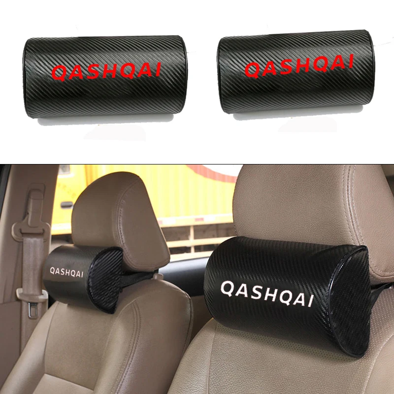 

Carbon Fiber Texture PU Leather Car Auto Seat Head Neck Rest Cushion Headrest Pillow Pad For Nissan Qashqai