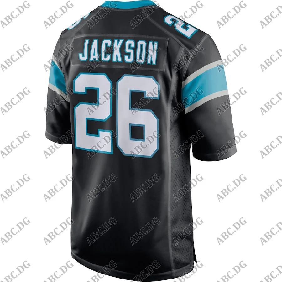 

Customized Stitch American Football Jersey Men Women Kid Youth Carolina Donte Jackson Black Player Game Jersey