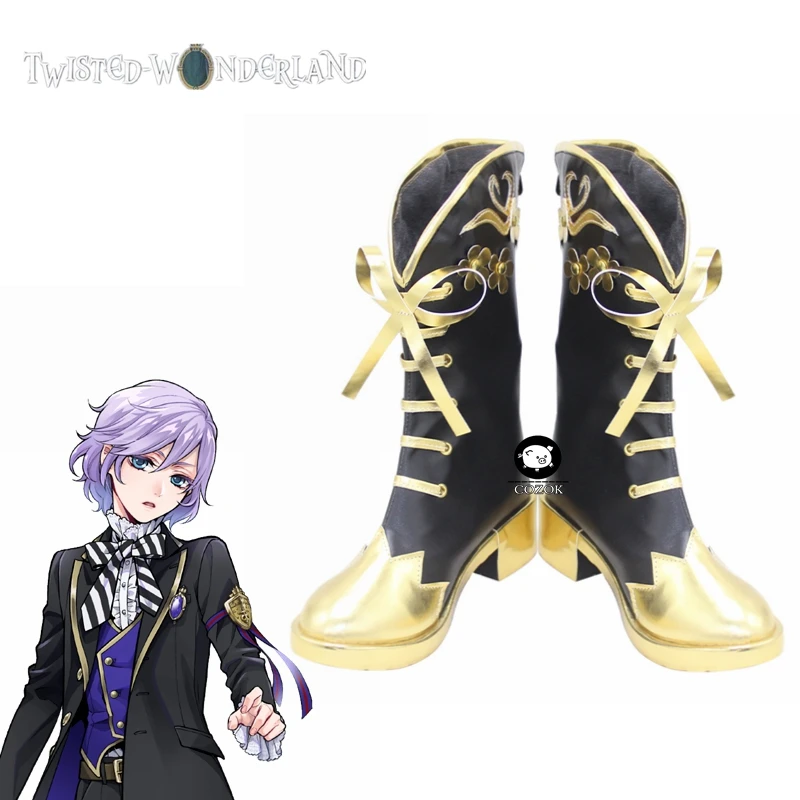 

Epel Felmier Cosplay Shoes Golden High Heel PU Shoes Halloween Carnival Boots Cosplay Props Custom Made