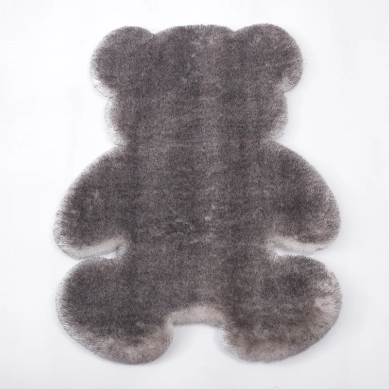 

Nordic Style Imitation Rabbit Hair Cartoon Animal Bear Shape Carpet Soft Area Rugs for Bedroom Living Room Tatami Balcony Mat