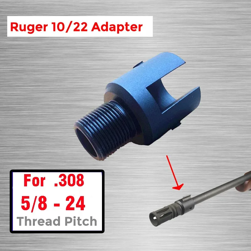 Адаптер с резьбой на конце цилиндра 5/8x24 для Ruger 10/22 Резьбовой ЧПУ сплав сталь