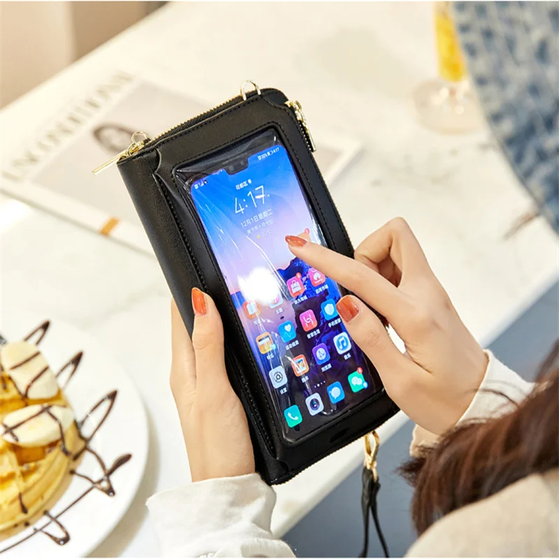 

Touch Screen Mobile Phone Bag Women's Crossbody Bags RFID Multi-Function Shoulder Wallet Mini Small Bag Card Purse Women's Bag