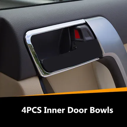 Inner door bowl Для Toyota Prado 150 2010 2011 2012 2013 АБС хромированная внутренняя дверная ручка переключатель крышка планки - Цвет: Inner door bowl