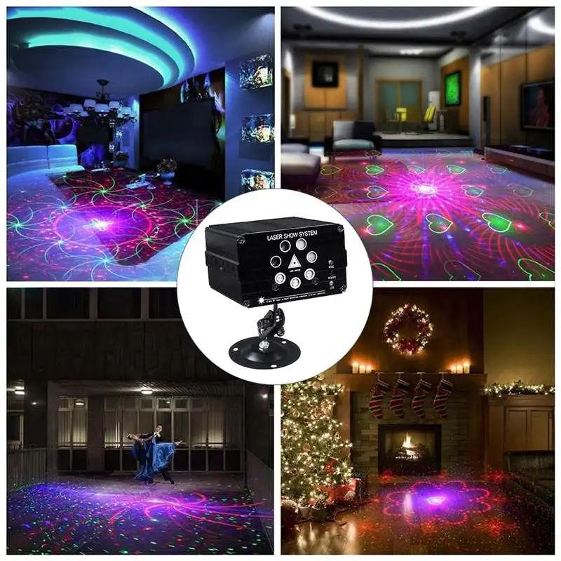 120 узоров звуковая активация лазерный проектор светильник DJ Дискотека светодиодный 9 Вт RGB светильник ing лампа для рождества KTV домашние Вечерние